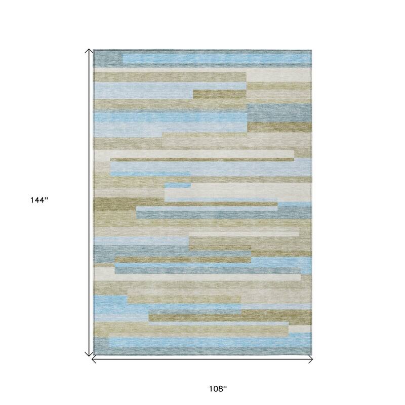 HomeRoots Striped Transitional Rectangle Outdoor Rug