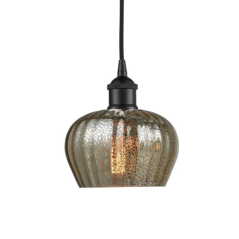 Innovations Lighting 616-1P-8-7 Fenton Pendant Fenton 7" Wide Mini - Matte Black / Mercury