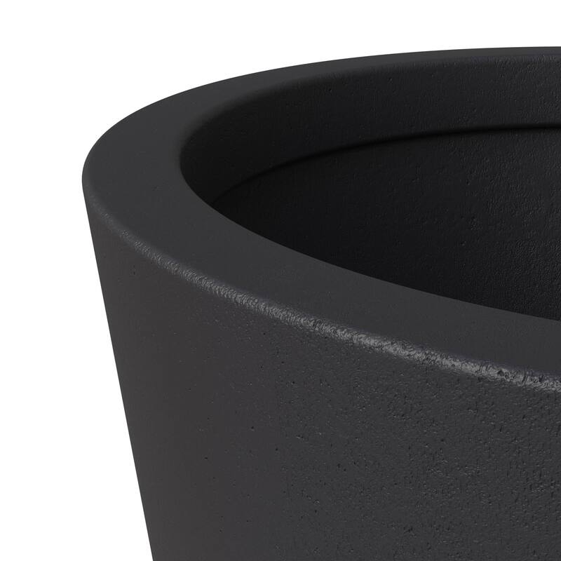Pebble Tapered Modern Round Fiberstone and MGO Clay Planter Pot with Drainage for Home Garden Office Patio Porch Patio