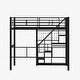preview thumbnail 8 of 10, Black Twin Metal Loft Bed with Built-In Storage Stairs, Hanging Wardrobe Space, and Guardrails - No Box Spring Required