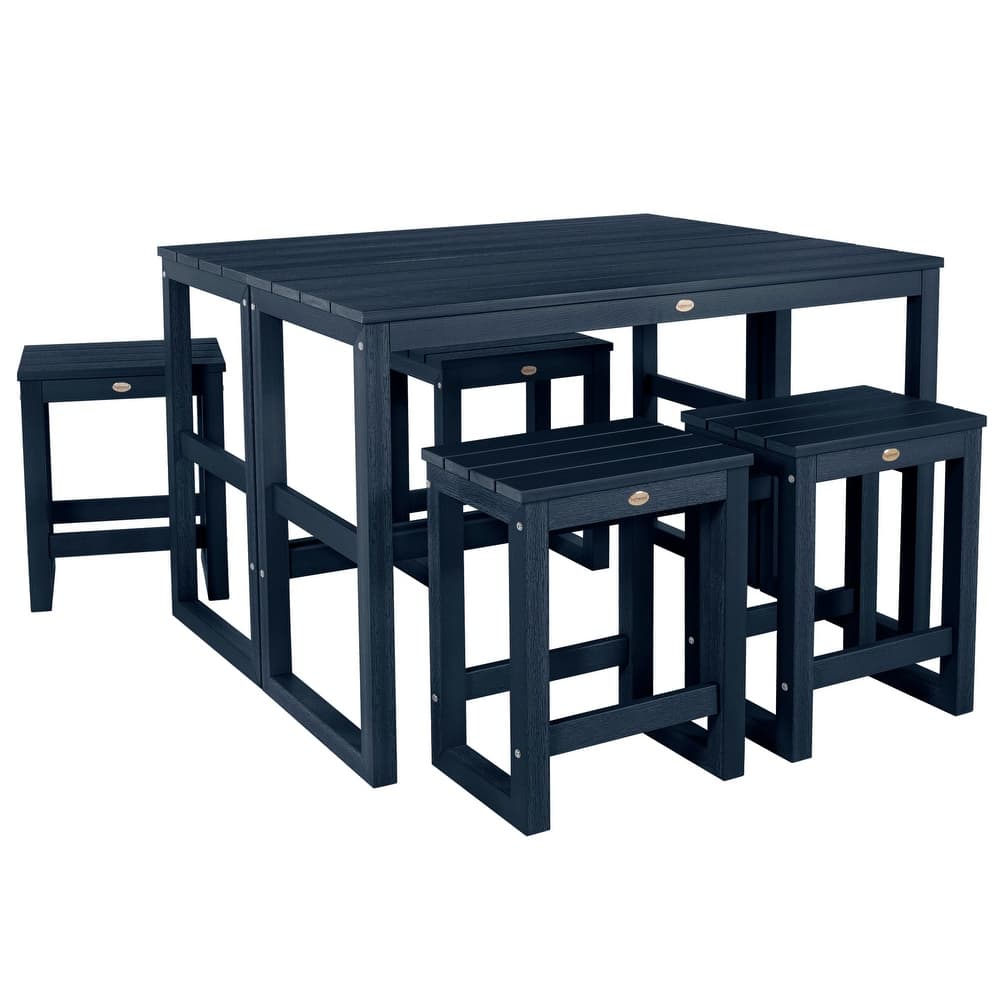 HIGHWOOD Monroe Modern Counter Height Balcony Stool/Table 6-Piece Set