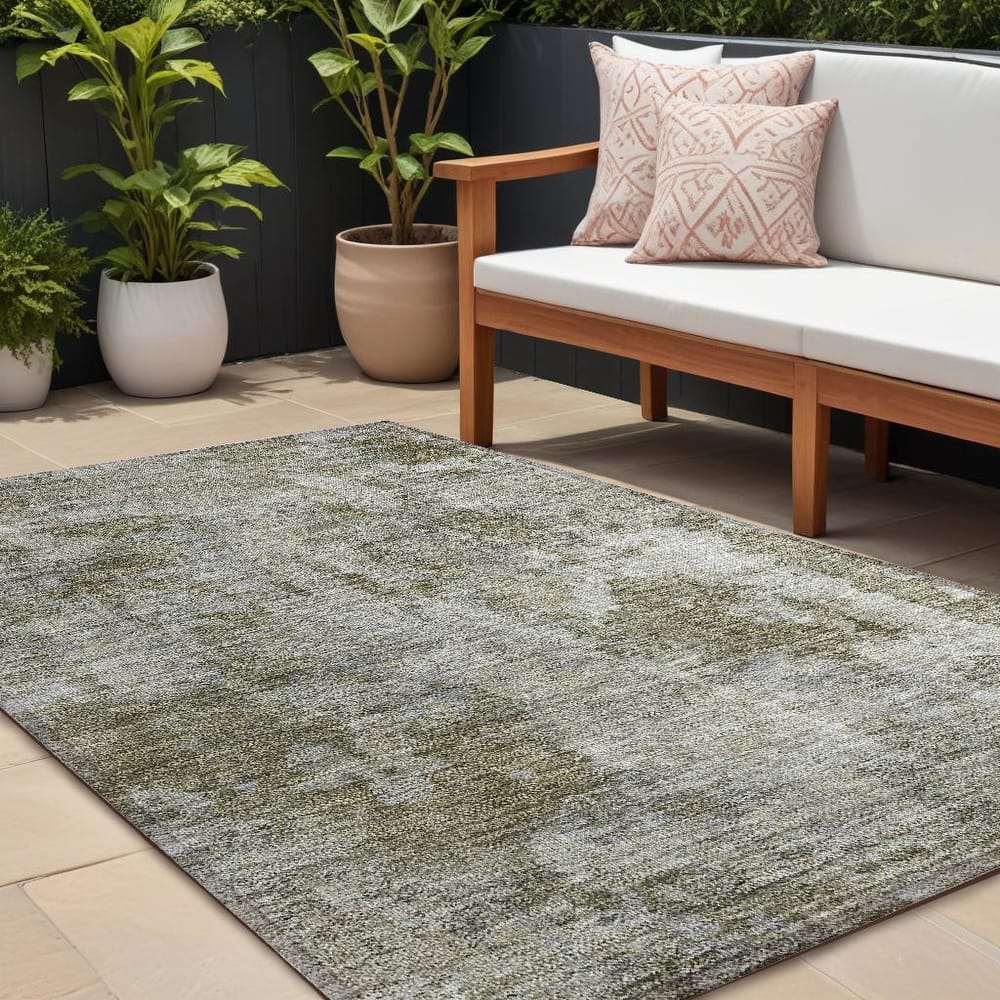 Allus Unique Abstract Weather Resistant Timeless Fusion Outdoor Rug