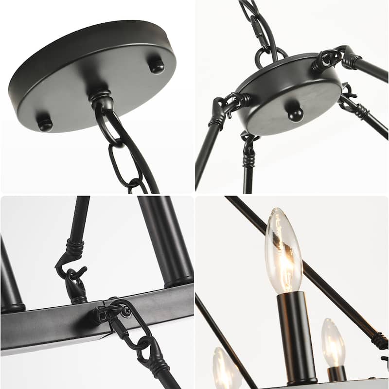 59.84'' 54-Lights Candle Dimmable Two Tiers Wagon Wheel Chandeliers