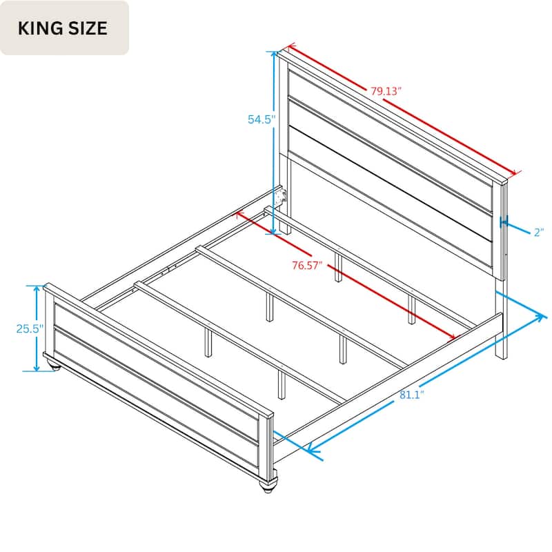 Roundhill Furniture Imerland 5-pc. Contemporary King-sized Whitewashed Bedroom Set