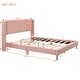 preview thumbnail 24 of 28, Queen Size Corduroy Upholstered Platform Bed with Wingback Headboard