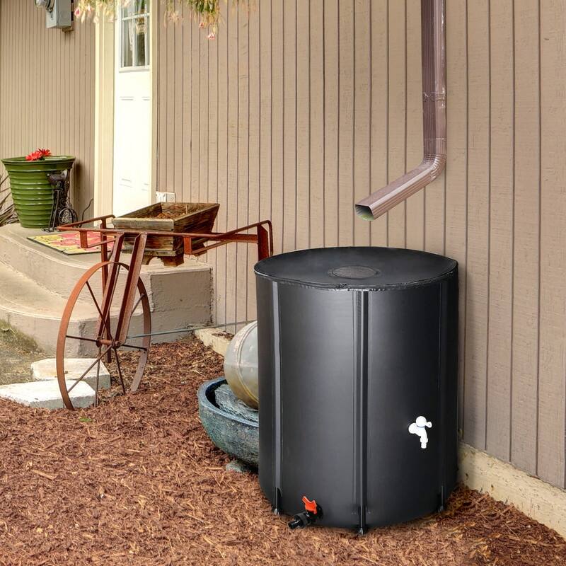 Black PVC Rain Barrel