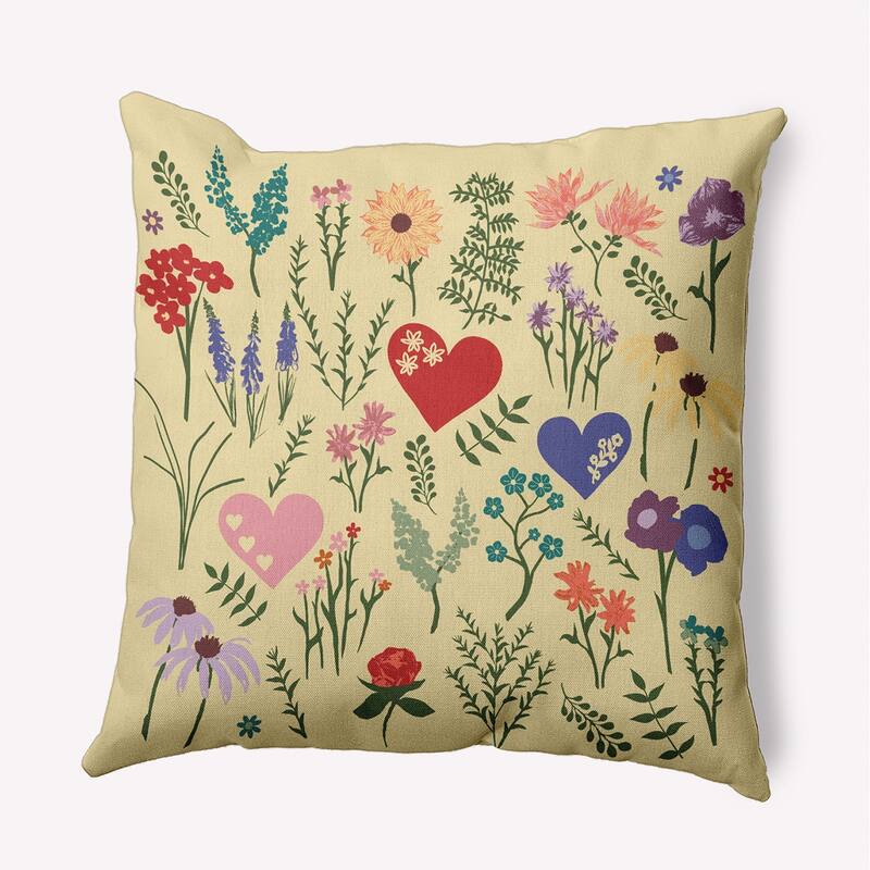 Valentine Garden Accent Pillow - Light Yellow - 18" x 18"