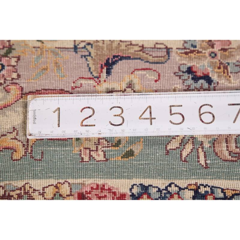 Vegetable Dye Ivory Tabriz Chinese Area Rug Handmade Wool Carpet - 8'2"x 10'7"