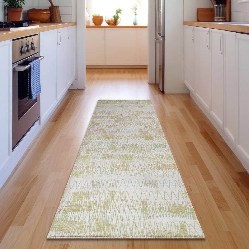 Premium Washable Super Soft Modern Glam Mayfield Rug - Gold - 2' 3" x 7' 6"