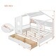 preview thumbnail 2 of 14, Wooden Full Size House Bed with 2 Drawers,Kids Bed with Storage Shelf