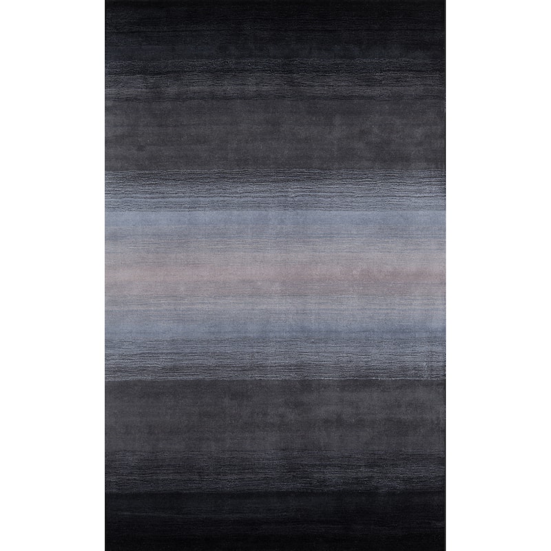 Momeni Metro Hand Tufted Wool Contemporary Solid Area Rug - 5' x 8' - Midnight Black - Runner/Rectangle