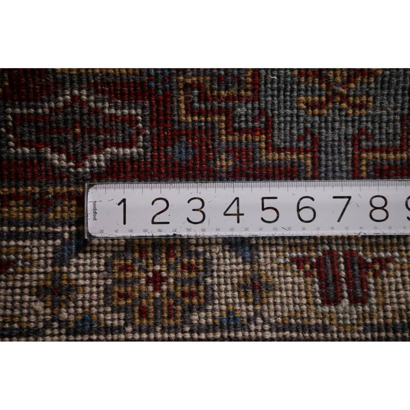 Blue Geometric Viss Oriental Accent Rug Hand-Knotted Wool Carpet - 2'11"x 5'3"