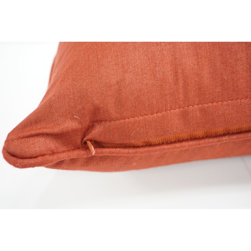 Home&Manor Premium Silk Throw Pillow Lumbar Red