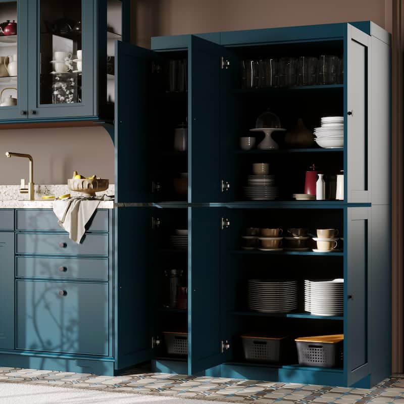 Palace Imports 100% Solid Wood 48.5" Pantry Cabinet with Shaker Doors and Adjustable Shelves