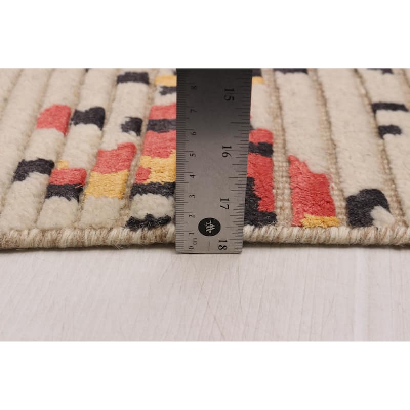 ECARPETGALLERY Hand-knotted Tangier Ivory Viscose, Wool Rug - 8'2 x 9'10