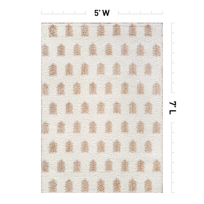 Scandinavian Arrow Shag Rug - Modern Look - Anthracite Dark Gray - Easy Maintenance