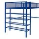 preview thumbnail 6 of 7, Blue Modern Style Twin Size Multi-functional Loft Bed with 4-Tier Shelves, Workstation, and Storage, Sturdy Metal Frame