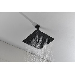 16 Inch Square Rain Shower Head Matte Black 304 Stainless Steel ...
