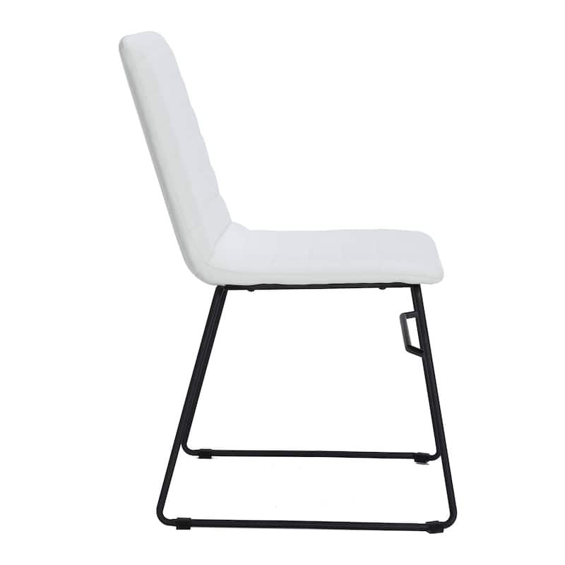 Zylar Modern Leather Guest Chair with Lumbar Support, Stainless Steel Base, High-Density Foam, Floor Protectors, 300 lb Capacity