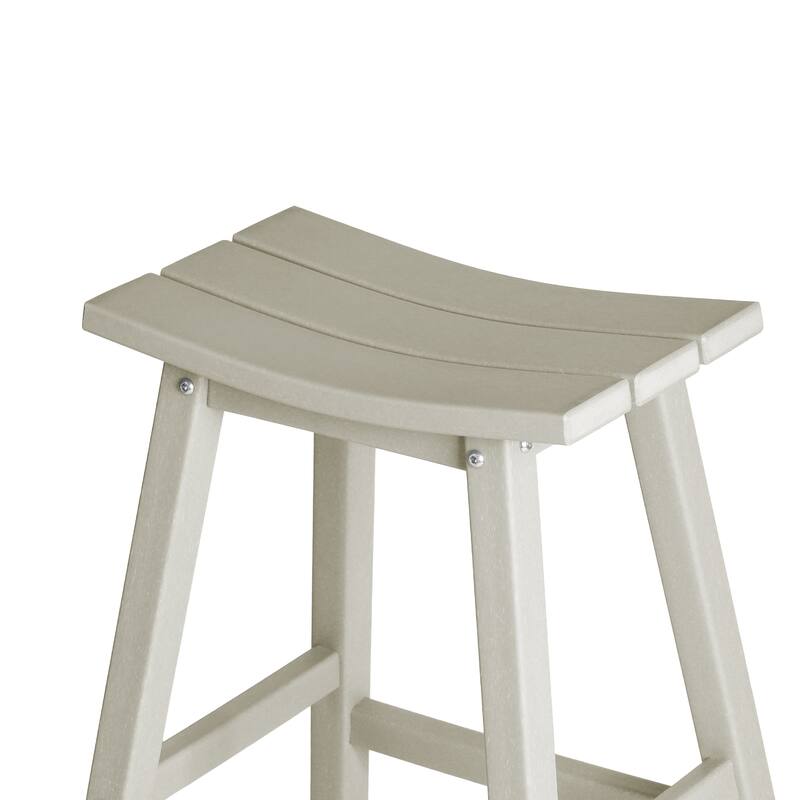 Laguna Hdpe All Weather Outdoor Patio 29" Saddle Seat Bar Stool (Set Of 3)