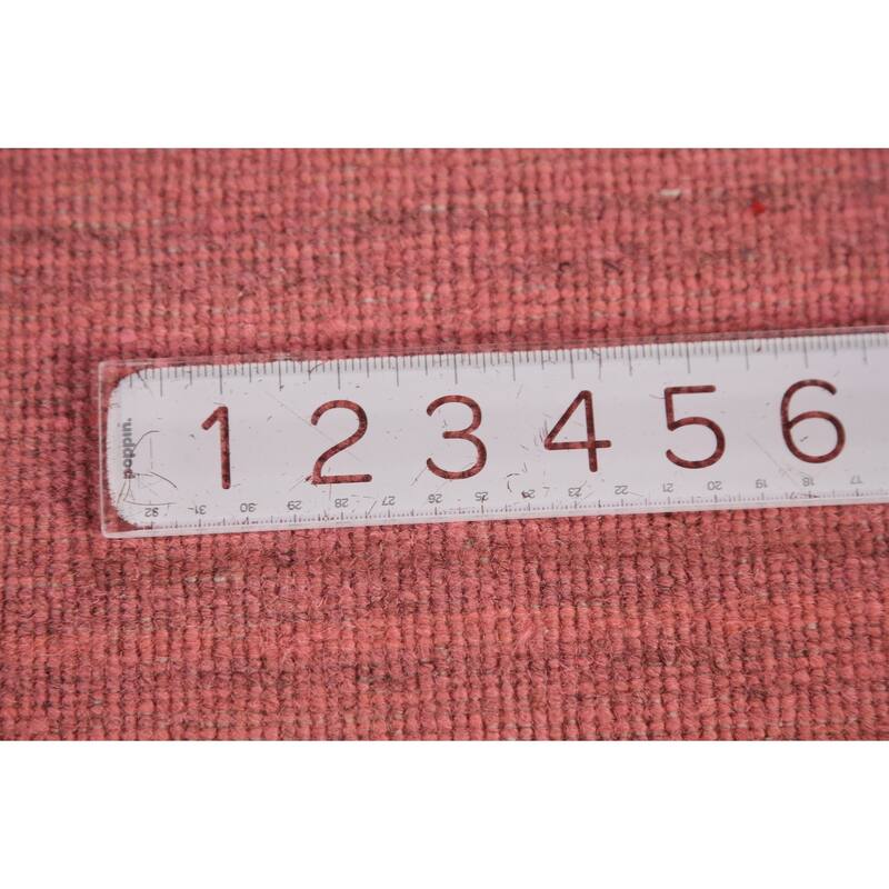 Pink Gabbeh Modern Area Rug Hand-Knotted Wool Carpet - 6'3" x 9'10"