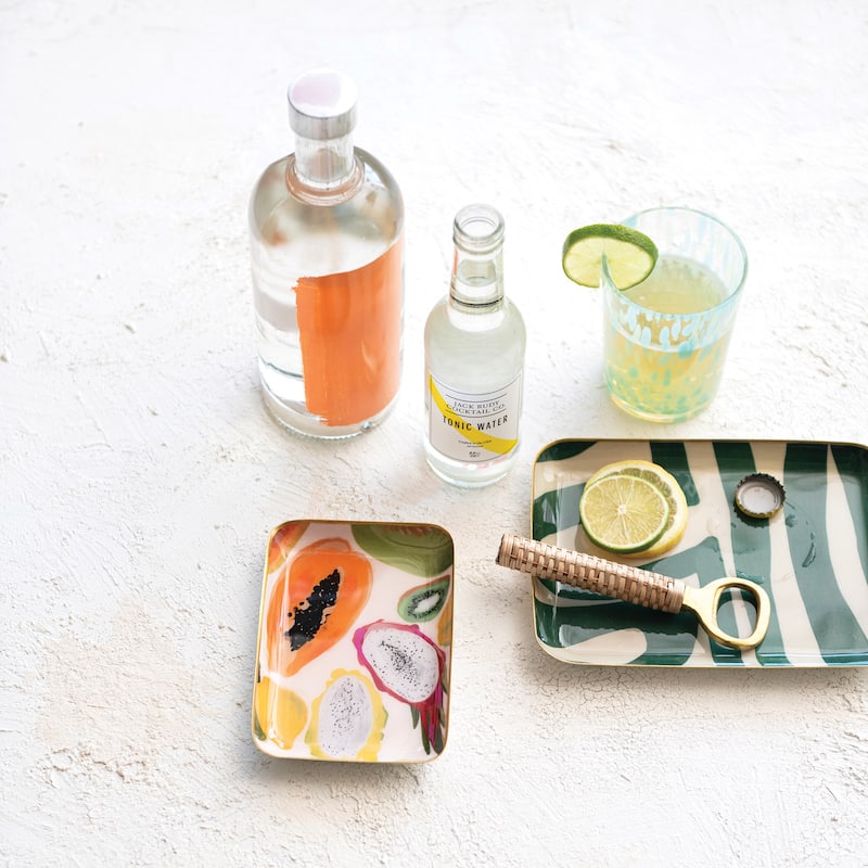 Abstract Enameled Metal Trays