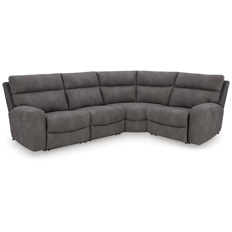 Signature Design by Ashley Next-Gen DuraPella 4-Piece Power Reclining Sectional - 105.5"W x 76.5"D x 42"H - Grey
