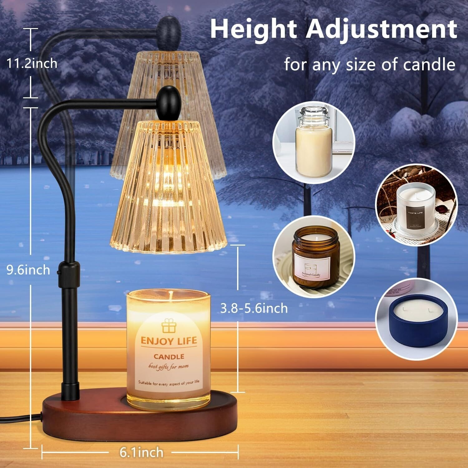 Cafemoon Candle Warmer Lamp With Timer - Adjustable Height, Dimmable Light, Safe Melting For Jar Candles - View #12