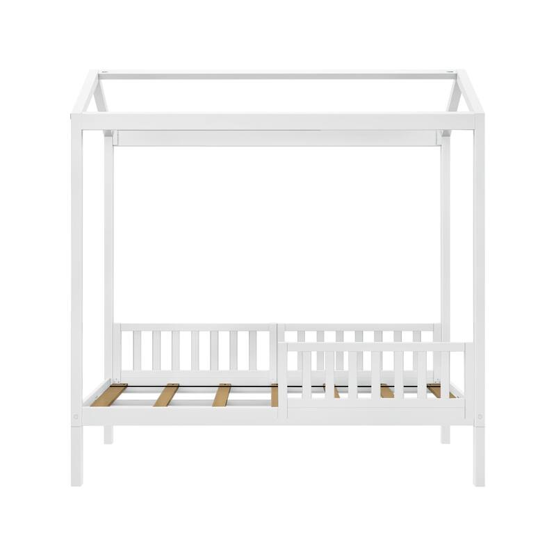 Max and Lily Twin House Bed with Guard Rail