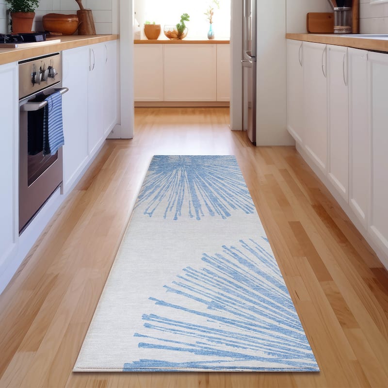 Premium Washable Super Soft Abstract Blast Mayfield Rug - Denim - 2' 3" x 7' 6" - Runner