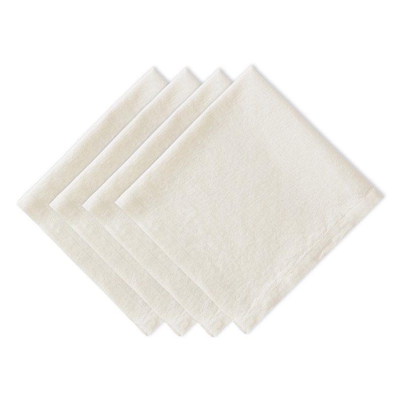 Solid Oversized Square Dining Napkins - 20" - White - Set of 4