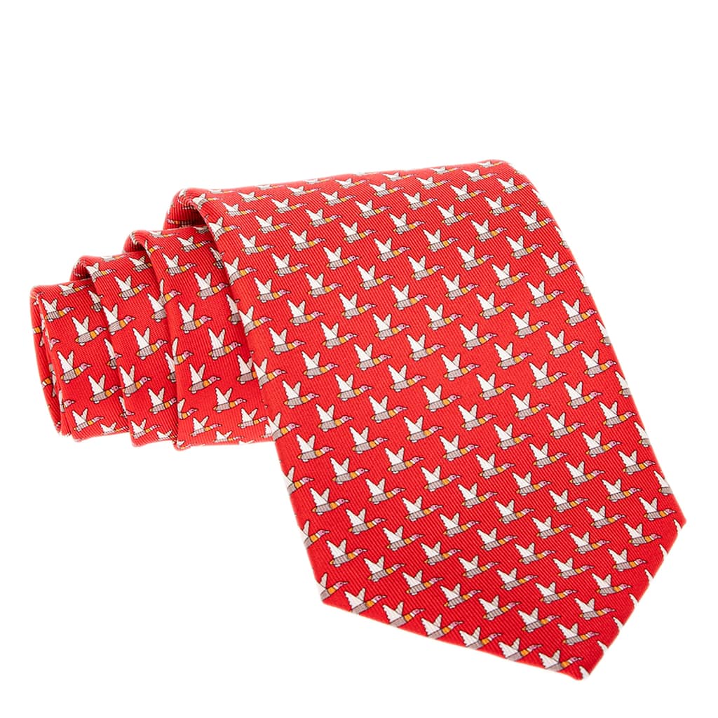 Ferragamo Mallard Print Silk Tie