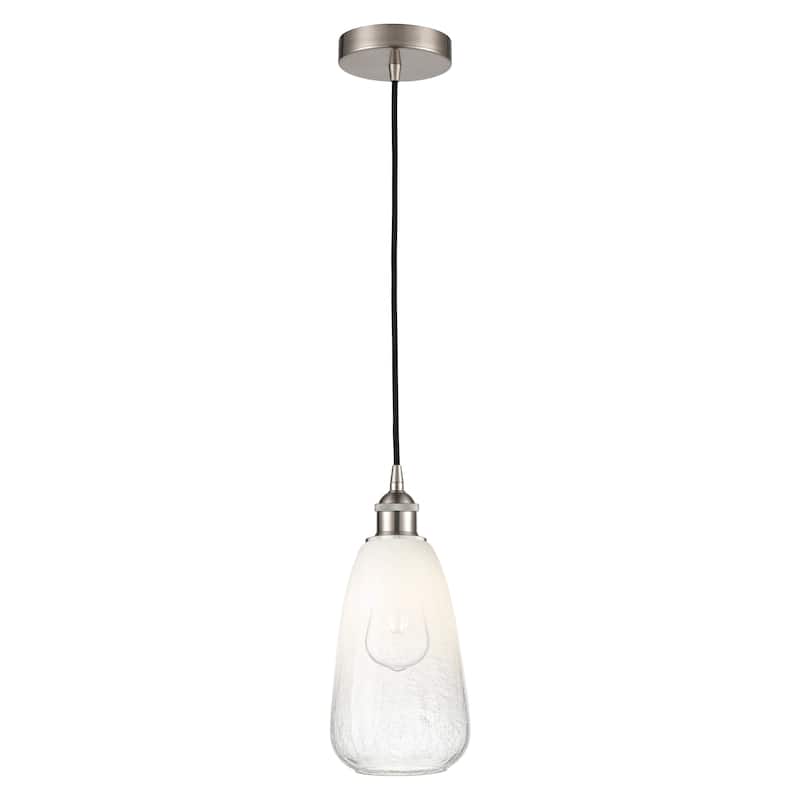 Innovations Lighting Endless Possibilities Edison - Brookhaven Almond - 1 Light 6" Cord Hung Mini Pendant - Brushed Satin Nickel/Opal