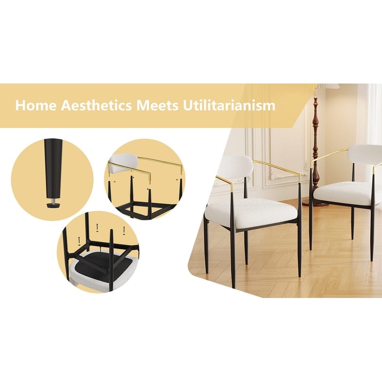 Dining Chairs Set Of 2 With Metal Legs