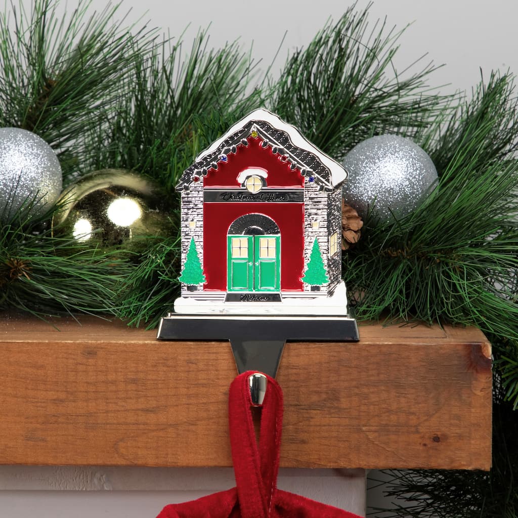 Welcome Christmas At Home House Stocking Holder - 4.5"