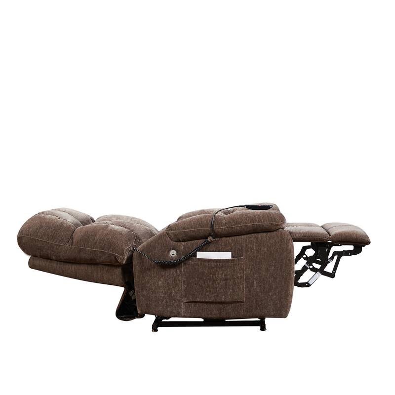 Electric Lift Recliner Sofa with Massage and Heating, 8 Vibrating Points, 1 Lumbar Heating Point, Adjustable Backrest Footrest