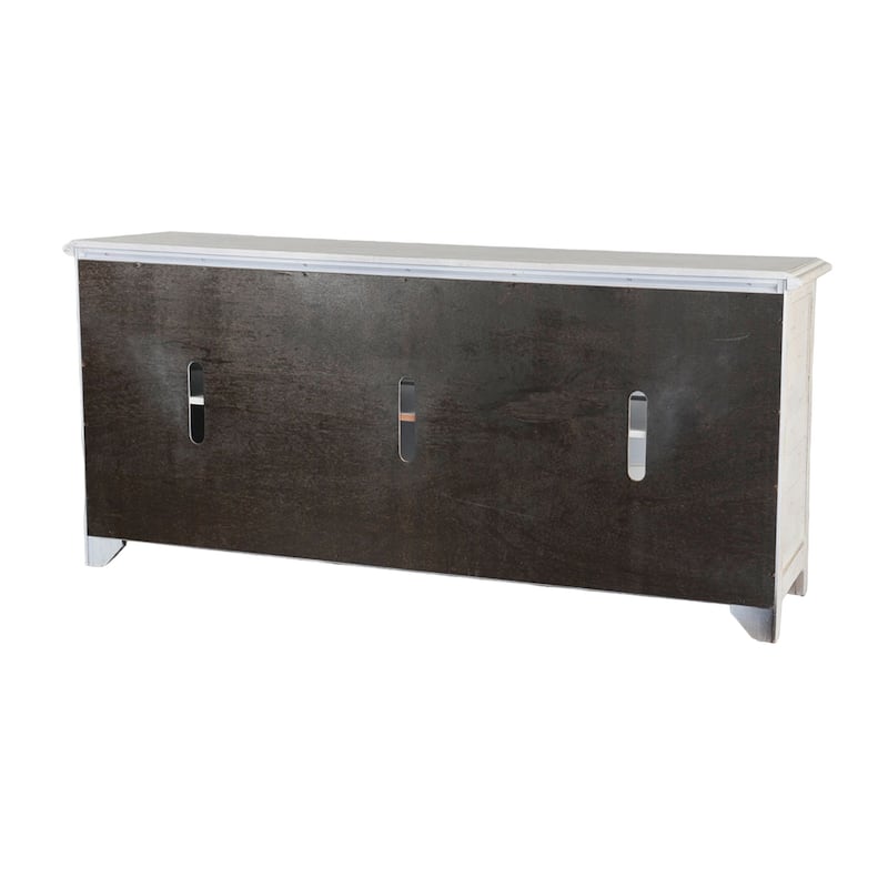 Rena TV Media Entertainment Console with Shelves, 70 Inch Rustic White