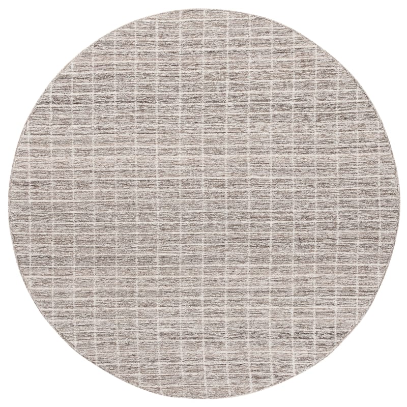 SAFAVIEH Handmade Ebony Peigi Contemporary Wool Rug - 6' Round - Natural/Grey - Round