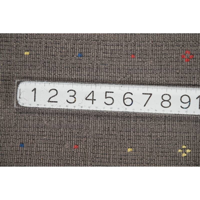 Hand Knotted Oriental 100% Wool Carpet Tribal Tribal Greys & Charcoal Gabbeh Area Rug - 9' 8'' X 7' 10''
