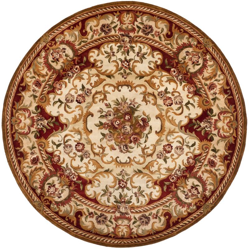 SAFAVIEH Handmade Classic Vonnie Traditional Oriental Wool Rug - 8' Round - Rust/Gold - Round