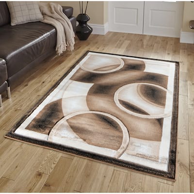 Glamour Dark Brown/Black Polypropylene Area Rug