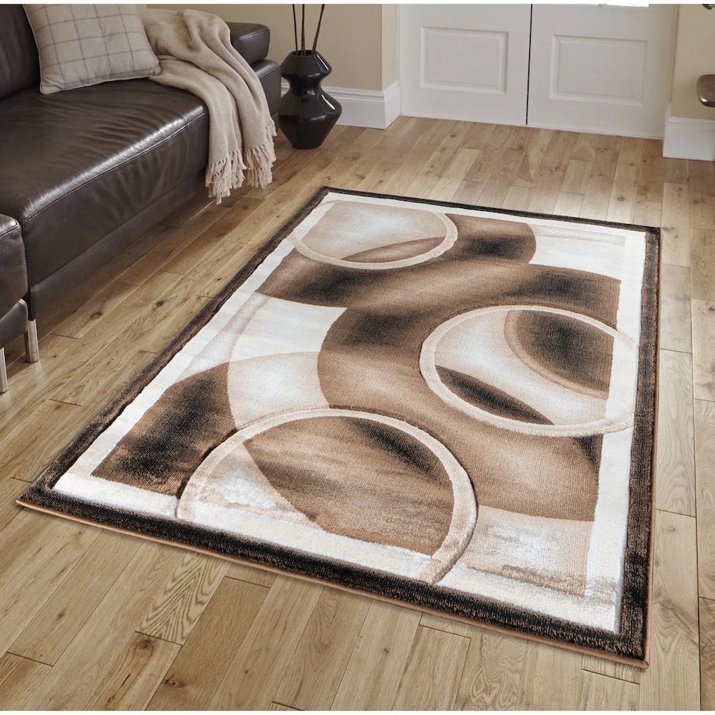 Glamour Dark Brown/Black Polypropylene Area Rug