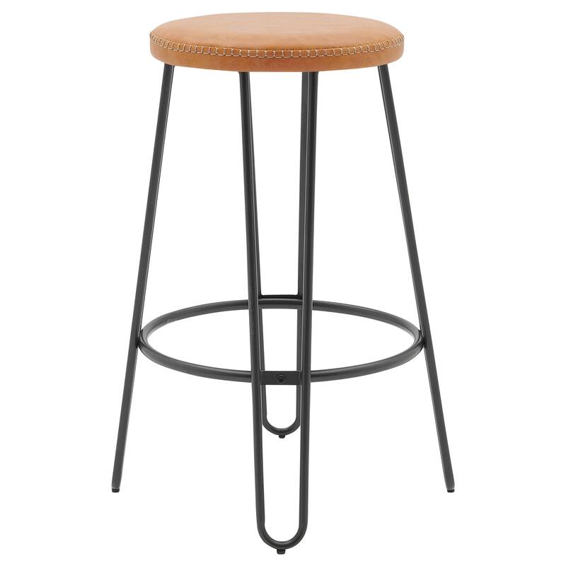 NPD Furniture Joe KD Faux Leather Backless Stool (Set of 2)