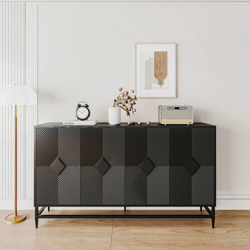 2PCS Wood Storage Accent Cabinet
