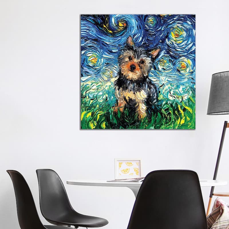 iCanvas "Yorkie Night" by Aja Trier Canvas Print - 37x37x1.5