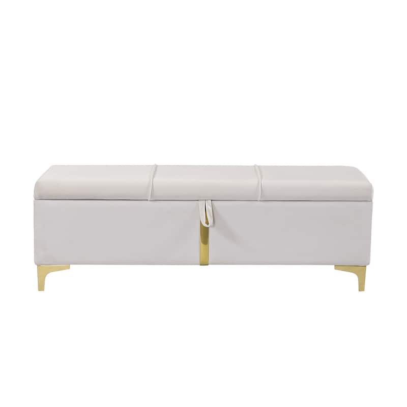 2-Pieces Bedroom Sets Queen Size Bed with Storage Ottoman