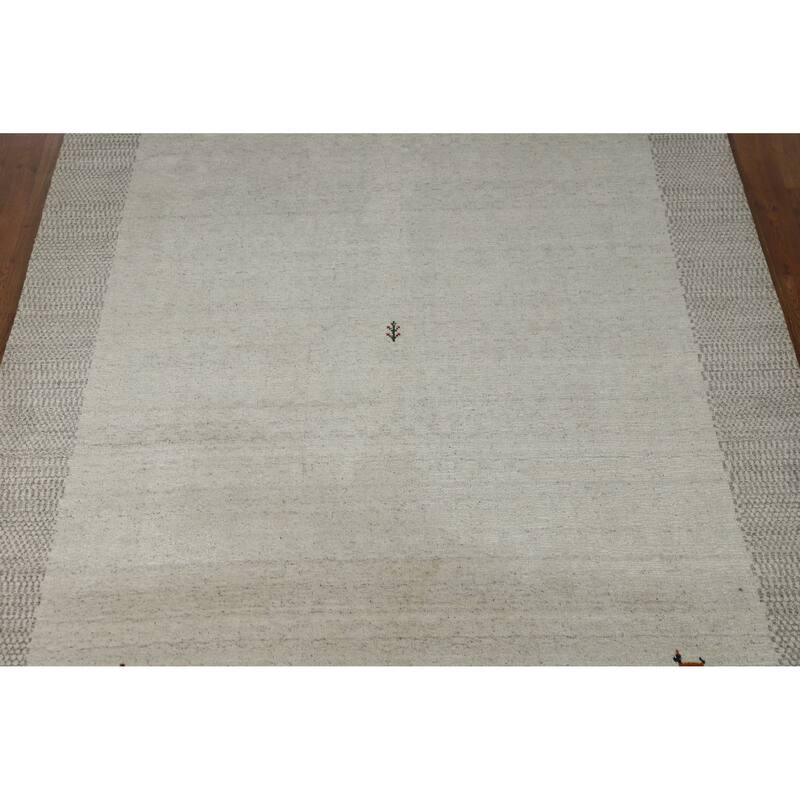 Hand Knotted Oriental 100% Wool Carpet Tribal Tribal Beige & Ivories Gabbeh Area Rug - 7' 9'' X 5' 6''
