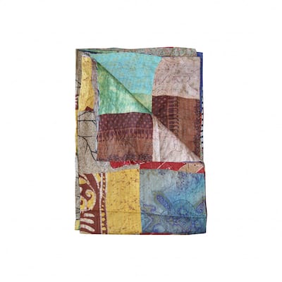 HomeRoots 60" x 90" Silk Multicolor Throws
