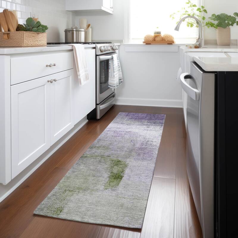 Machine Washable Indoor/ Outdoor Chantille Solid Ombre Rug