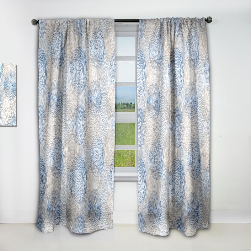 Designart 'Abstract Retro Design I' Mid-Century Modern Blackout Curtain Single Panel